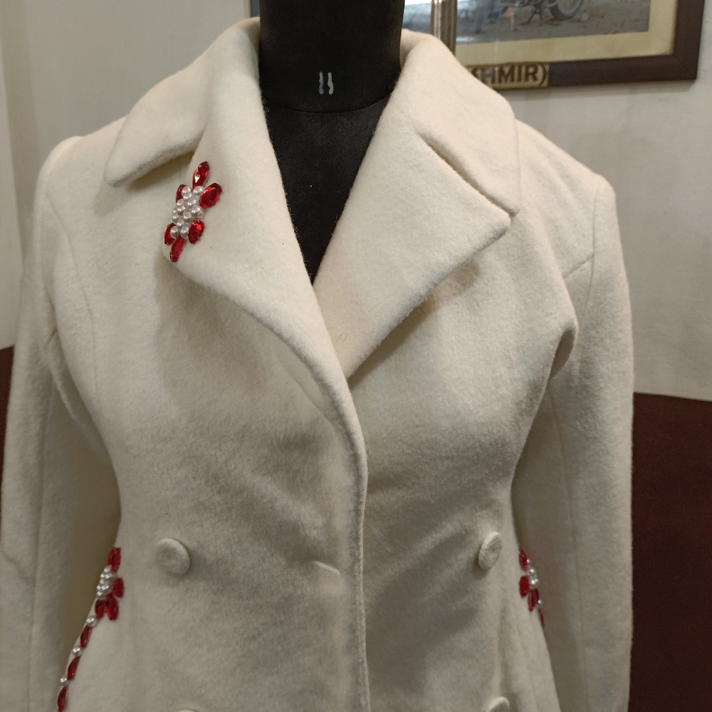 Off white embroidery long coat - Picture 10 of 10